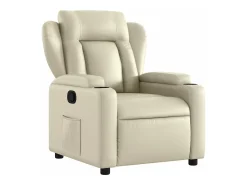 vidaxl Poltrona*Poltrona reclinável couro artificial cor Creme