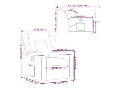 vidaxl Poltrona*Poltrona reclinável couro artificial cor Creme