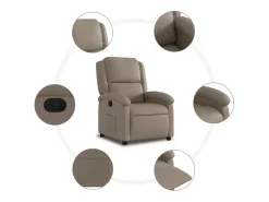 vidaxl Poltrona*Poltrona reclinável couro artificial cor cappuccino Castanho