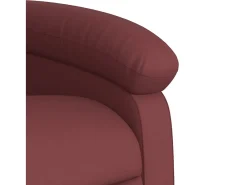 vidaxl Poltrona*Poltrona reclinável couro artificial vermelho tinto Bordeaux