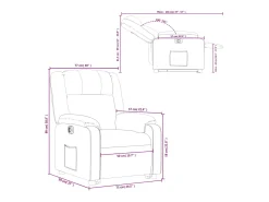 vidaxl Poltrona*Poltrona reclinável elevatória elétrica tecido -escuro Cinzento