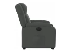 vidaxl Poltrona*Poltrona reclinável elevatória elétrica tecido -escuro Cinzento