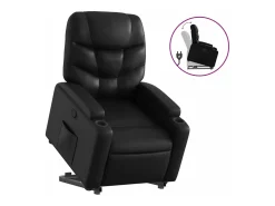 vidaxl Poltrona*Poltrona reclinável elevatória couro artificial Preto
