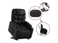 vidaxl Poltrona*Poltrona reclinável elevatória couro artificial Preto