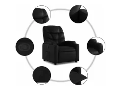 vidaxl Poltrona*Poltrona reclinável elevatória couro artificial Preto