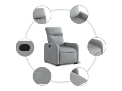 vidaxl Poltrona*Poltrona reclinável elevatória tecido -claro Cinzento