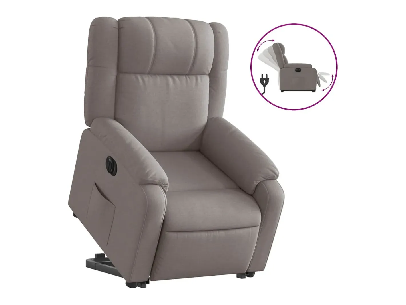 vidaxl Poltrona*Poltrona reclinável elevatória elétrica cinza-acastanhado Taupe