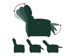 vidaxl Poltrona*Poltrona reclinável elevatória veludo -escuro Verde