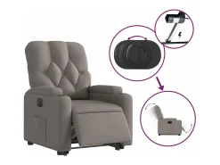 vidaxl Poltrona*Poltrona reclinável elevatória elétrica cinza-acastanhado Taupe