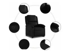 vidaxl Poltrona*Poltrona reclinável elevatória couro artificial Preto