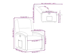 vidaxl Poltrona*Poltrona reclinável elevatória couro artificial Preto