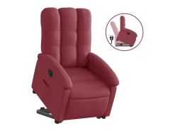 vidaxl Poltrona*Poltrona reclinável elevatória tecido tinto Vermelho
