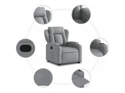 vidaxl Poltrona*Poltrona reclinável elevatória tecido -claro Cinzento