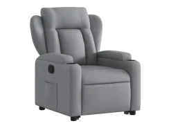 vidaxl Poltrona*Poltrona reclinável elevatória tecido -claro Cinzento