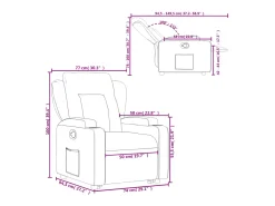vidaxl Poltrona*Poltrona reclinável elevatória tecido -claro Cinzento