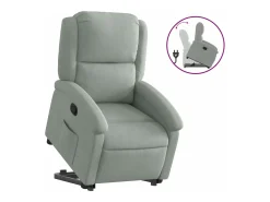 vidaxl Poltrona*Poltrona reclinável elevatória veludo cinza-claro Cinzento