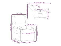 vidaxl Poltrona*Poltrona reclinável elevatória veludo cinza-claro Cinzento