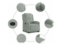 vidaxl Poltrona*Poltrona reclinável elevatória veludo cinza-claro Cinzento