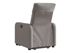 vidaxl Poltrona*Poltrona reclinável elevatória tecido cinzento-acastanhado Taupe