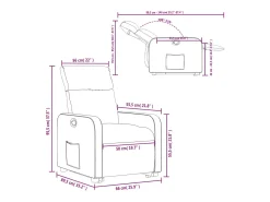 vidaxl Poltrona*Poltrona reclinável elevatória tecido cinzento-acastanhado Taupe