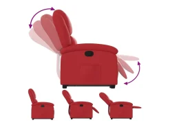 vidaxl Poltrona*Poltrona reclinável elevatória couro artificial Vermelho