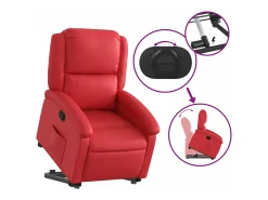 vidaxl Poltrona*Poltrona reclinável elevatória couro artificial Vermelho