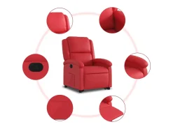 vidaxl Poltrona*Poltrona reclinável elevatória couro artificial Vermelho
