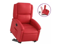 vidaxl Poltrona*Poltrona reclinável elevatória couro artificial Vermelho