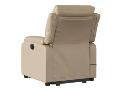 vidaxl Poltrona*Poltrona reclinável elevatória elétrica couro artif. cappuccino Castanho