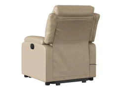 vidaxl Poltrona*Poltrona reclinável elevatória elétrica couro artif. cappuccino Castanho