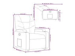 vidaxl Poltrona*Poltrona reclinável elevatória couro artificial cor cappuccino Castanho