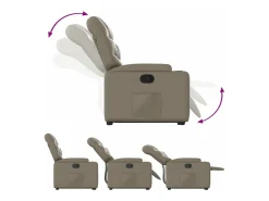 vidaxl Poltrona*Poltrona reclinável elevatória couro artificial cor cappuccino Castanho