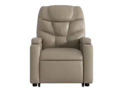 vidaxl Poltrona*Poltrona reclinável elevatória couro artificial cor cappuccino Castanho