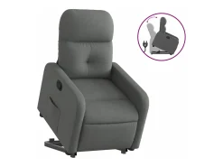 vidaxl Poltrona*Poltrona reclinável elevatória tecido -escuro Cinzento