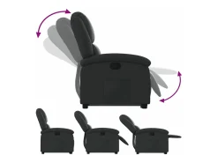 vidaxl Poltrona*Poltrona reclinável elevatória couro genuíno Preto
