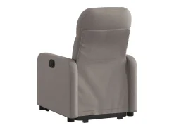 vidaxl Poltrona*Poltrona reclinável elevatória tecido cinzento-acastanhado Taupe