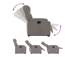 New Poltrona reclinável elevatória tecido cinzento-acastanhado Poltrona