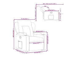 vidaxl Poltrona*Poltrona reclinável elevatória couro artificial cor cappuccino Castanho