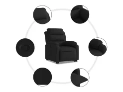 vidaxl Poltrona*Poltrona reclinável elevatória tecido Preto