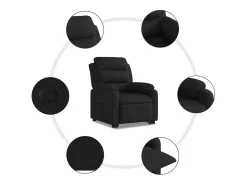 vidaxl Poltrona*Poltrona reclinável elevatória tecido Preto