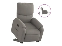 vidaxl Poltrona*Poltrona reclinável elevatória elétrica cinza-acastanhado Taupe
