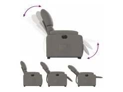 vidaxl Poltrona*Poltrona reclinável elevatória elétrica cinza-acastanhado Taupe