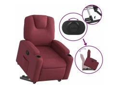 vidaxl Poltrona*Poltrona reclinável elevatória tecido tinto Vermelho