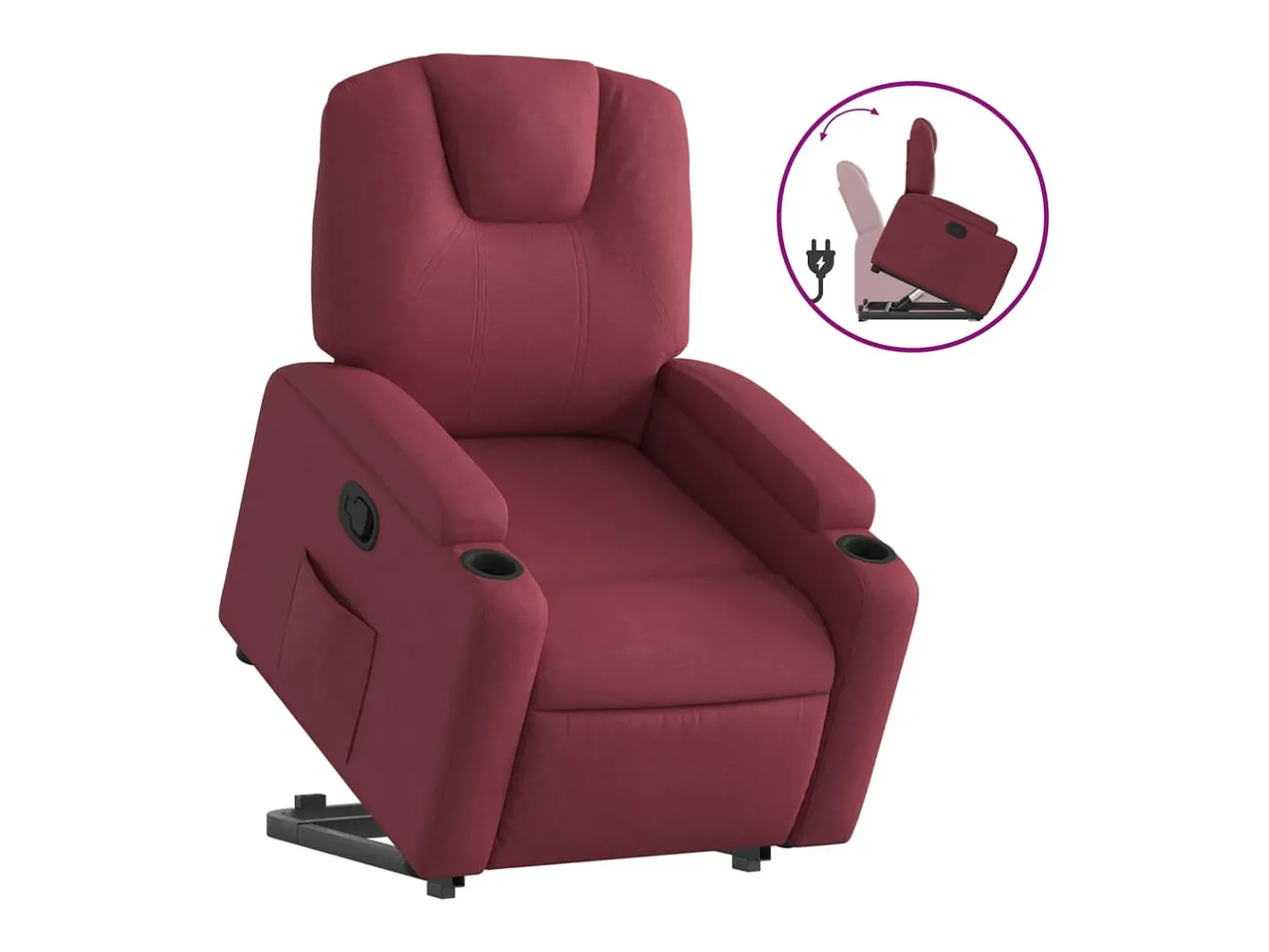 vidaxl Poltrona*Poltrona reclinável elevatória tecido tinto Vermelho