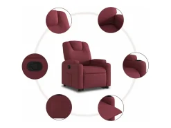 vidaxl Poltrona*Poltrona reclinável elevatória tecido tinto Vermelho