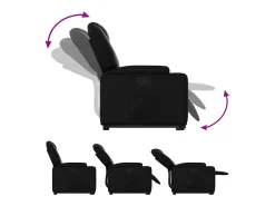 vidaxl Poltrona*Poltrona reclinável elevatória couro artificial Preto