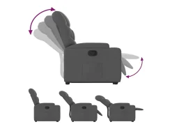 vidaxl Poltrona*Poltrona reclinável elevatória tecido -escuro Cinzento