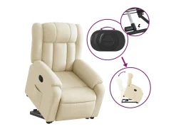 vidaxl Poltrona*Poltrona reclinável elevatória tecido cor Creme