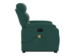 vidaxl Poltrona*Poltrona reclinável elevatória de massagens tecido -escuro Verde