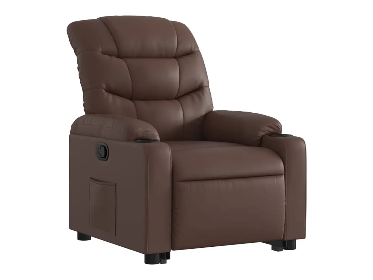 vidaxl Poltrona*Poltrona reclinável elevatória couro artificial Castanho